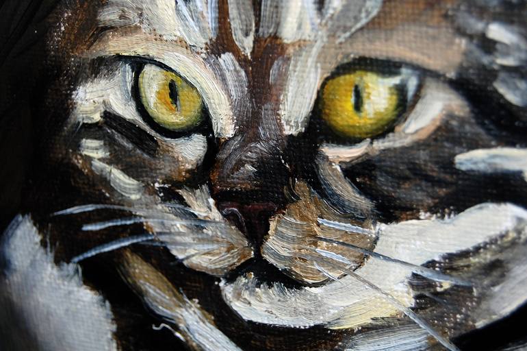 Original Fine Art Cats Painting by Amelia Augustyn
