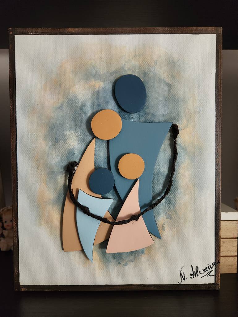 Original Conceptual Family Painting by Natalia Berdea
