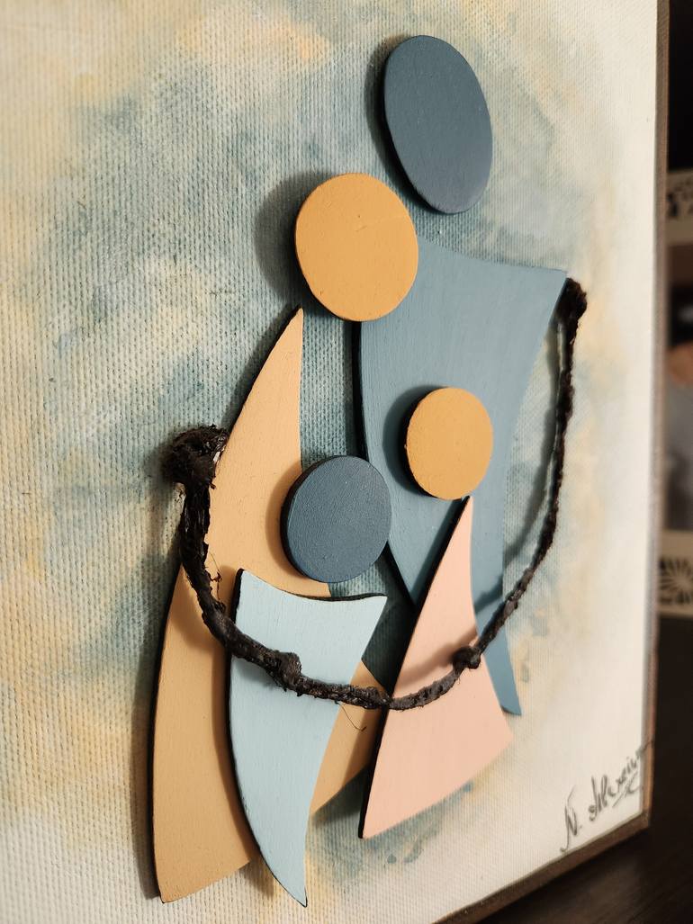 Original Conceptual Family Painting by Natalia Berdea