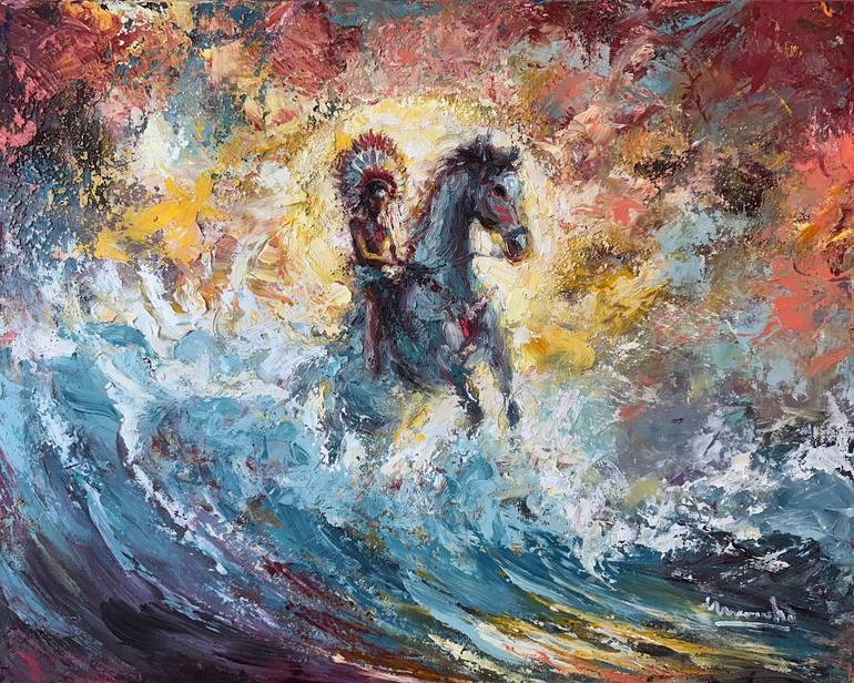 Original Seascape Painting by Fabio Marinho | Contemporary Art on Canvas | Stay Open to the Sun