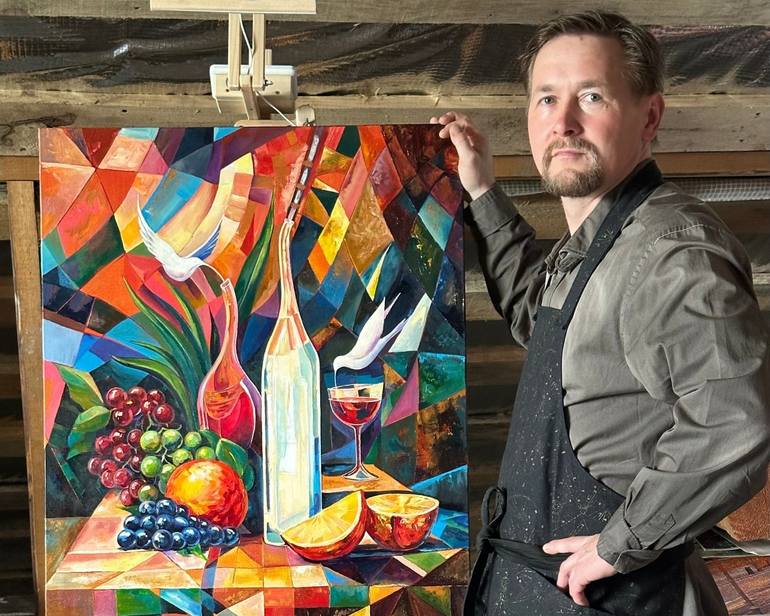 Original Abstract Still Life Painting by Maksym Stasiuk