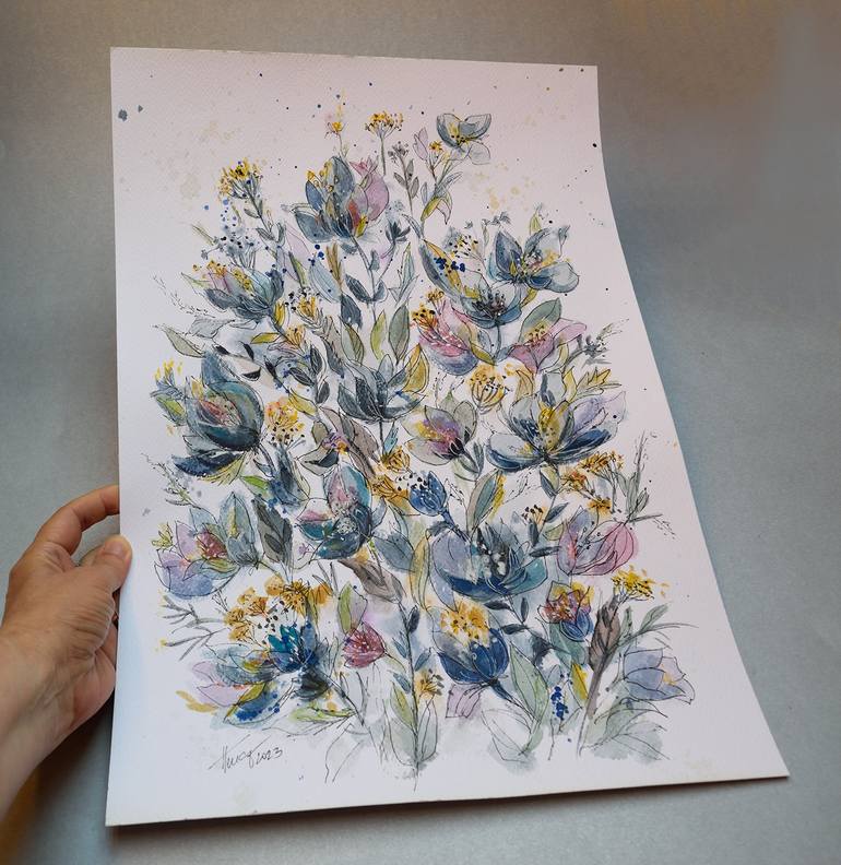Original Floral Painting by Aniko Hencz 