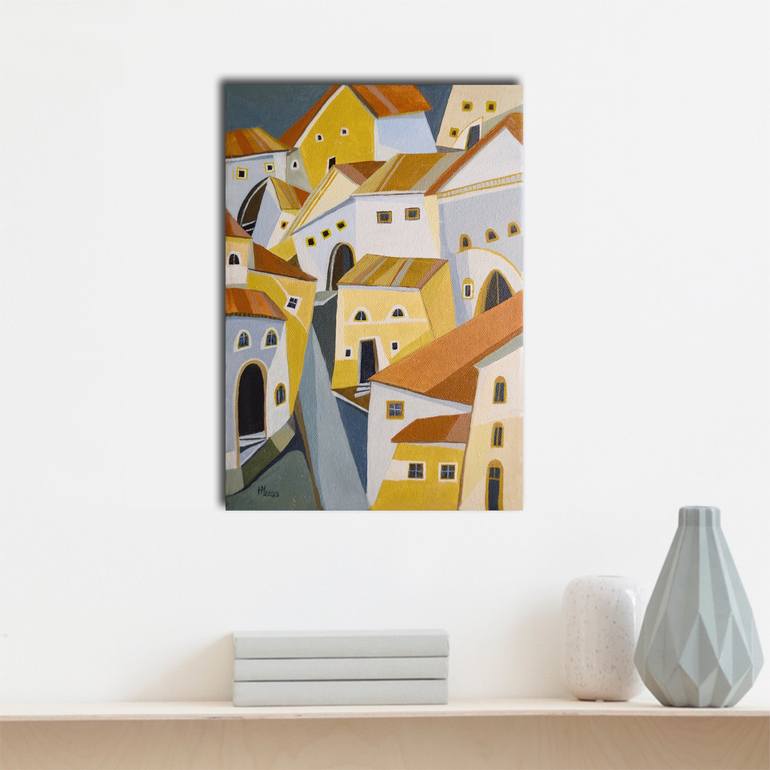 Original Contemporary Architecture Painting by Aniko Hencz 