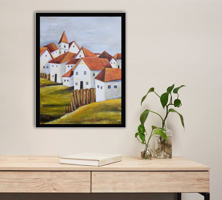 Original Rural life Painting by Aniko Hencz 