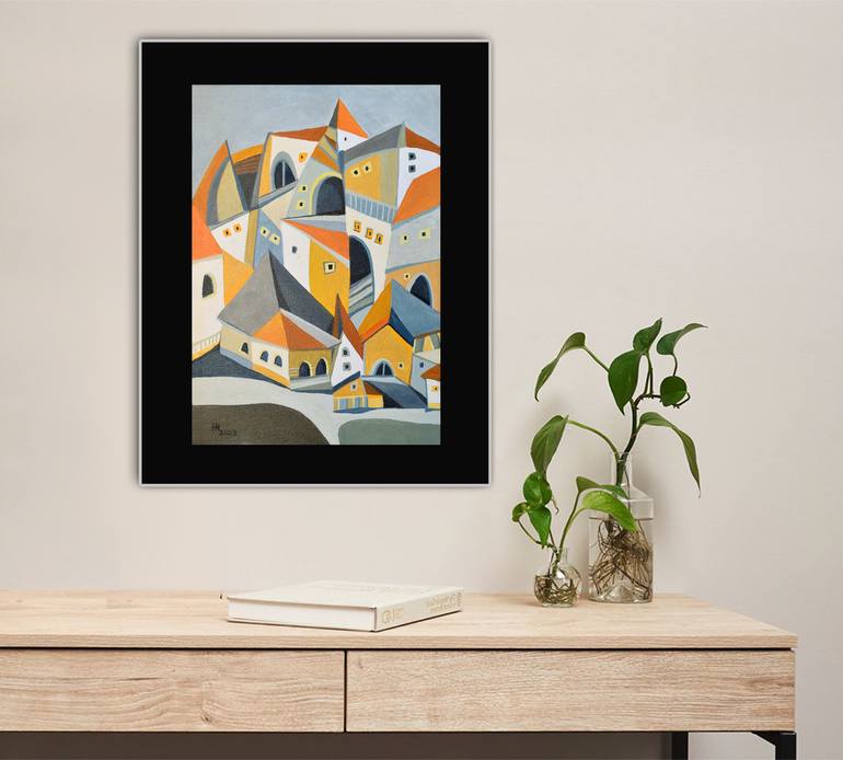 Original Contemporary Architecture Painting by Aniko Hencz 