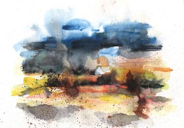 Print of Abstract Expressionism Landscape Paintings by Aniko Hencz