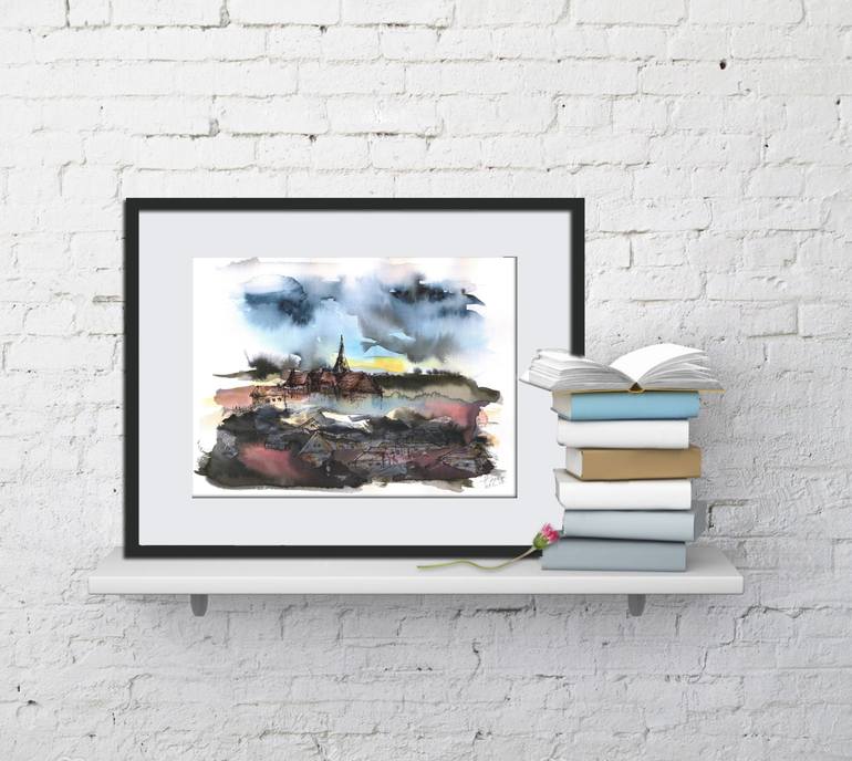 Original Abstract Landscape Painting by Aniko Hencz 