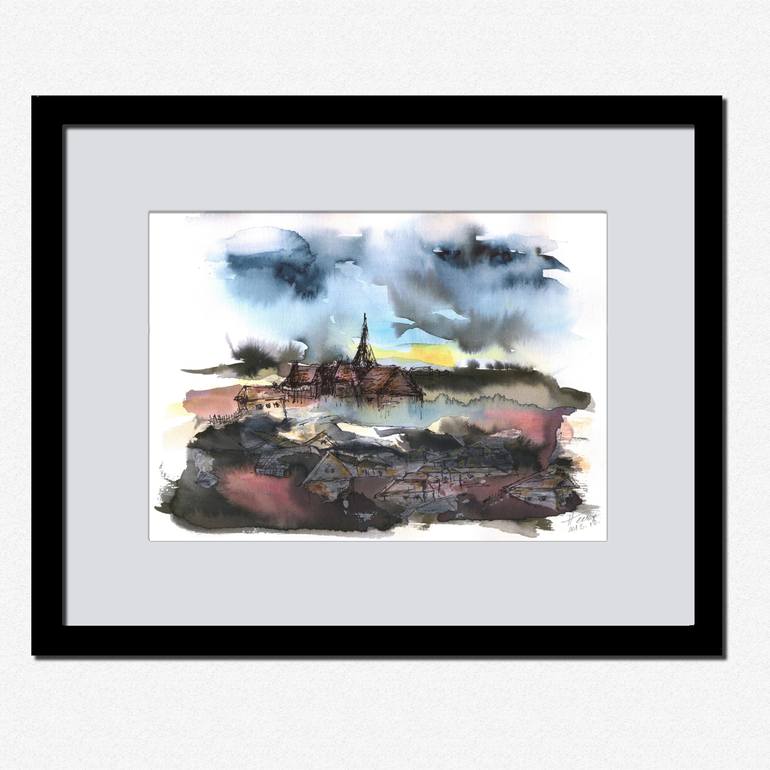 Original Abstract Landscape Painting by Aniko Hencz 