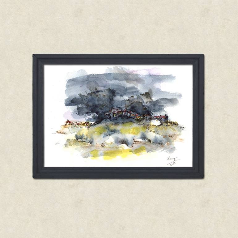 Original Abstract Landscape Painting by Aniko Hencz 