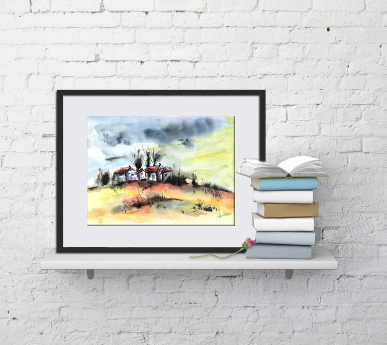 Original Abstract Landscape Painting by Aniko Hencz