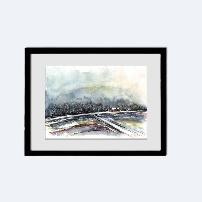 Original Abstract Expressionism Landscape Painting by Aniko Hencz 