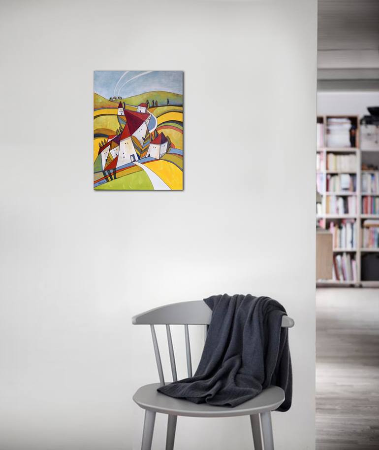 Original Abstract Expressionism Landscape Painting by Aniko Hencz