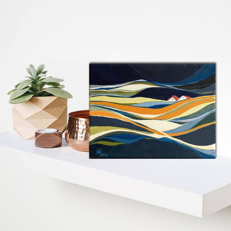 Original Abstract Landscape Painting by Aniko Hencz