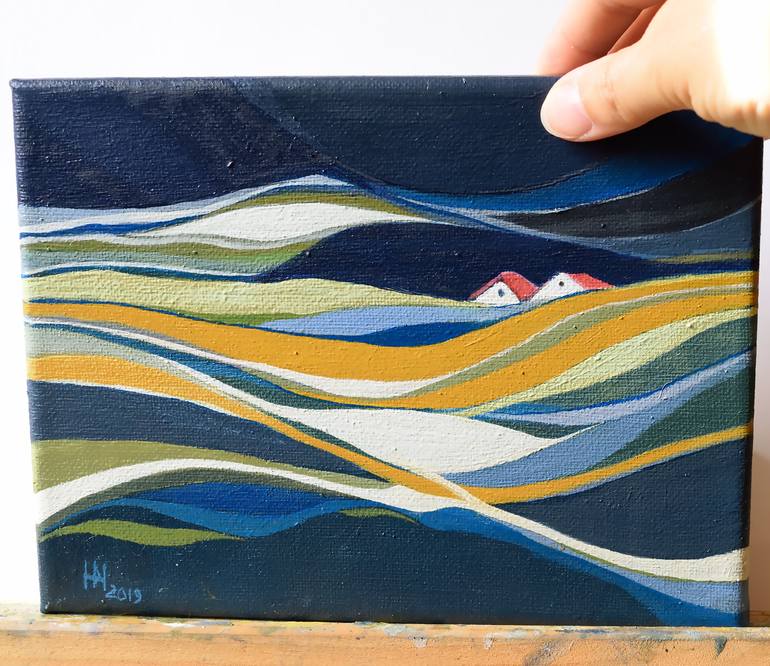 Original Abstract Landscape Painting by Aniko Hencz