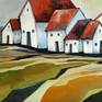 Original semi-abstract painting with houses in an imaginary landscape of a small village. The artwork is made with oil on canvas. The painting is signed in front (+back) and accompanied with a certificate of authenticity signed by me.
It is varnished in order to give it a nice surface which protects it from dust and dirt.
Please note, the painting is being sold unframed. The colors may slightly differ depending on your monitor settings.
Please feel free to contact me if you have further questions.