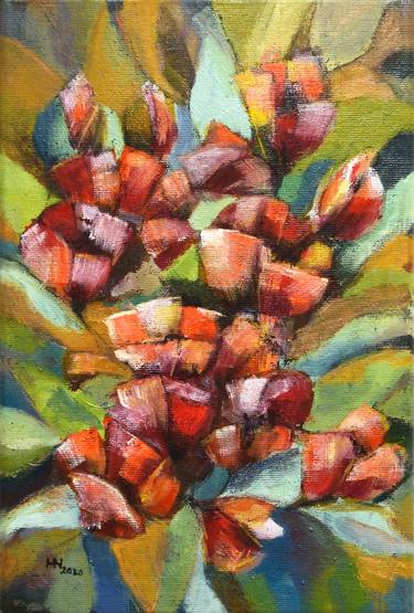 Print of Abstract Expressionism Floral Paintings by Aniko Hencz