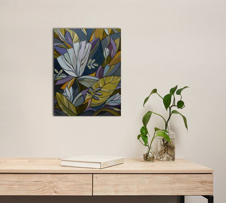 Original Abstract Floral Painting by Aniko Hencz 