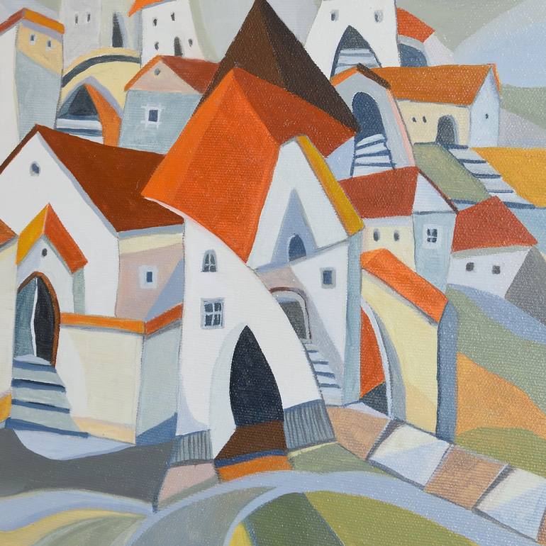 Original Cities Painting by Aniko Hencz 