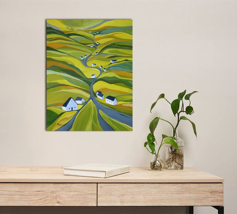 Original Abstract Expressionism Landscape Painting by Aniko Hencz