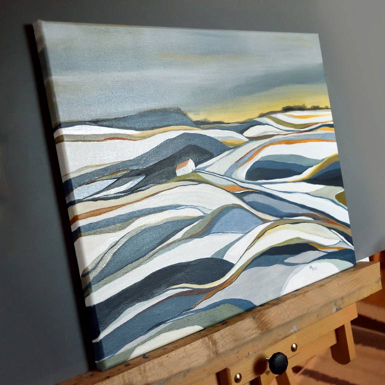 Original Abstract Expressionism Landscape Painting by Aniko Hencz