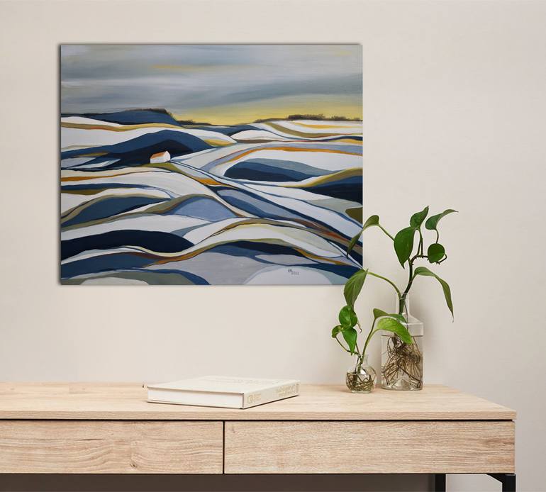 Original Abstract Expressionism Landscape Painting by Aniko Hencz