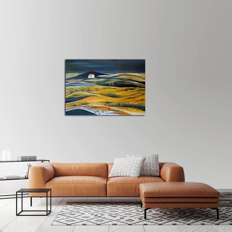 Original Abstract Expressionism Landscape Painting by Aniko Hencz