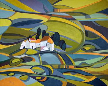 Print of Cubism Landscape Paintings by Aniko Hencz