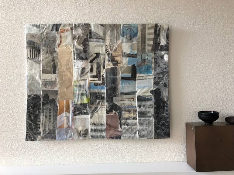 Original Abstract Expressionism Architecture Collage by Joan Schulze