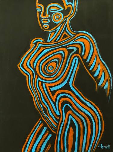 Painted Body Orange and Blue 1 thumb