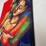 side of painting on canvas