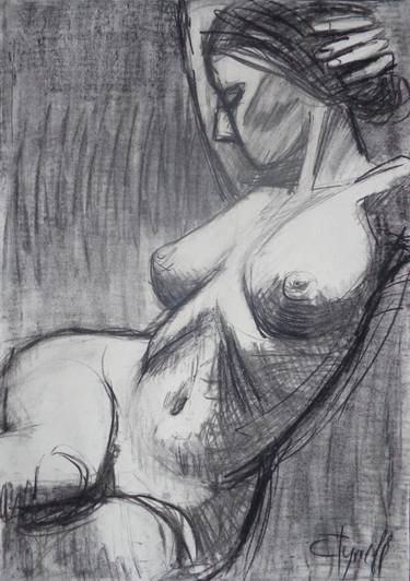 Original Figurative Nude Drawings by Carmen Tyrrell