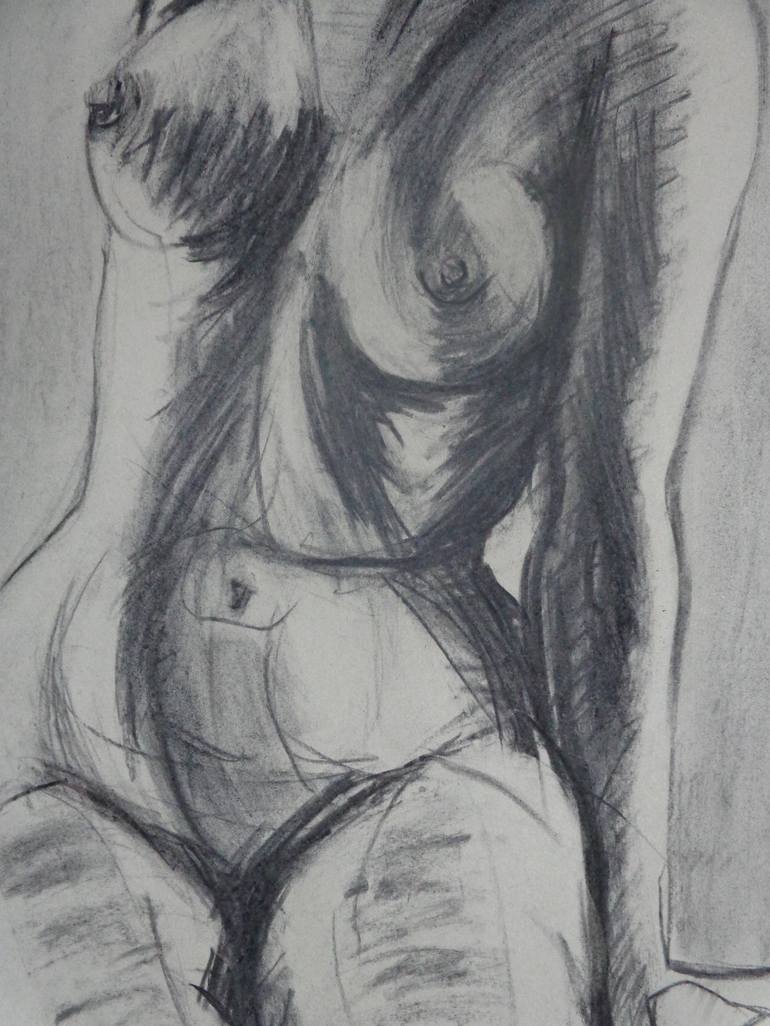 Original Figurative Nude Drawing by Carmen Tyrrell