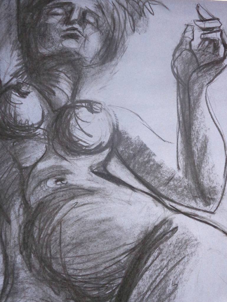 Original Expressionism Nude Drawing by Carmen Tyrrell