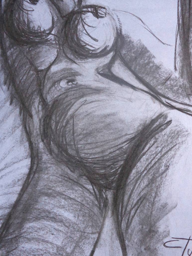 Original Expressionism Nude Drawing by Carmen Tyrrell