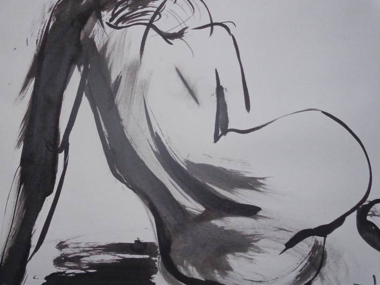 Original Fine Art Nude Drawing by Carmen Tyrrell