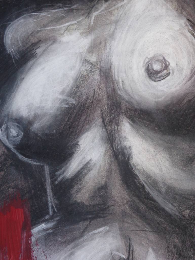 Original Abstract Expressionism Nude Drawing by Carmen Tyrrell