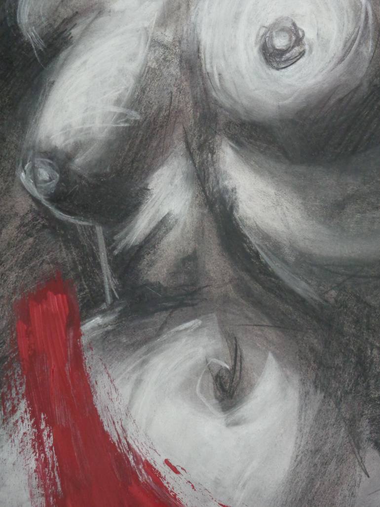 Original Abstract Expressionism Nude Drawing by Carmen Tyrrell