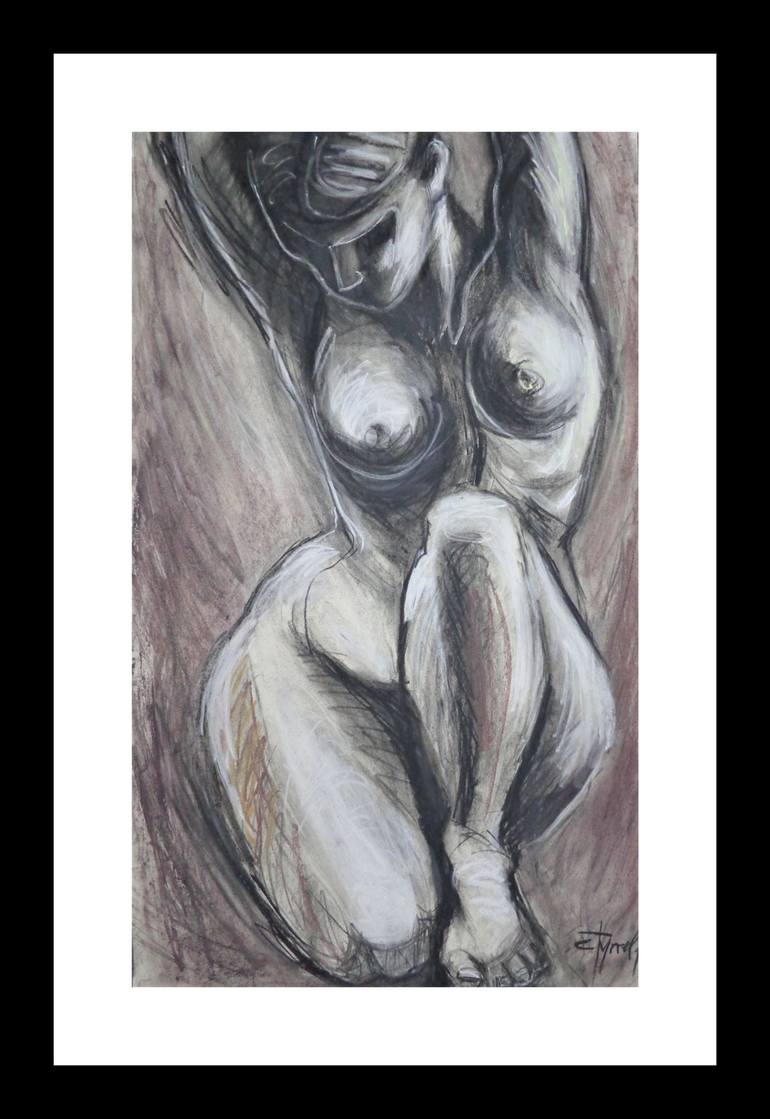 Original Expressionism Nude Drawing by Carmen Tyrrell