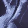 White acrylic paint on black sugar paper. Part of a series of black and white paintings of delusive figures of female nude. Size 42cm x 59 cm (16.5" x 23"). Certificate of Authenticity. Deliver carefully rolled in a mailing tube.