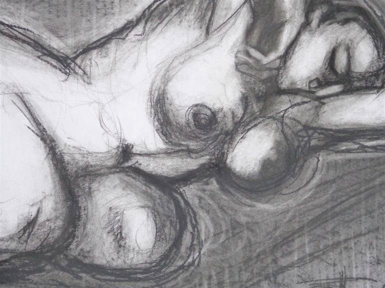 Original Abstract Expressionism Nude Drawing by Carmen Tyrrell