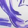 Part of the "Curves" series. Purple ink on paper. Size 50cm x 70 cm (20" x 27.5"). Certificate of Authenticity.