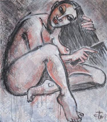 Original Figurative Nude Drawings by Carmen Tyrrell