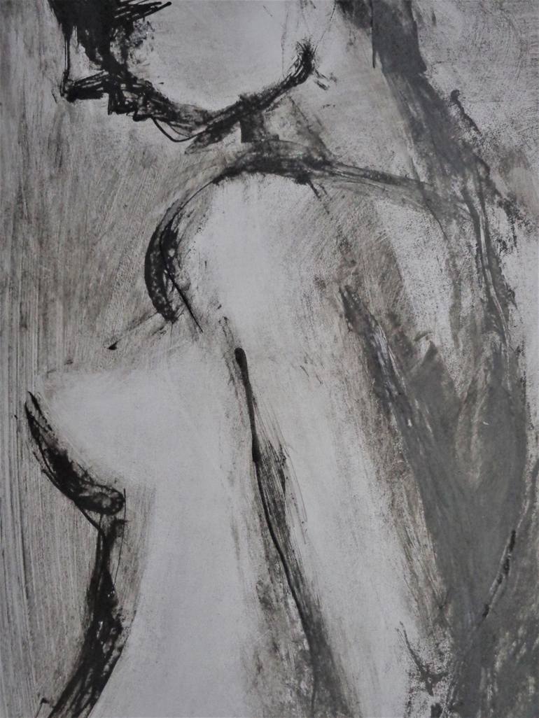 Original Abstract Expressionism Nude Drawing by Carmen Tyrrell