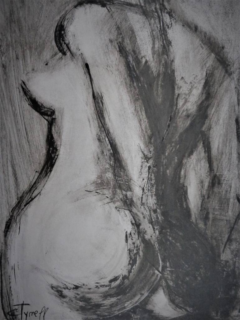 Original Abstract Expressionism Nude Drawing by Carmen Tyrrell