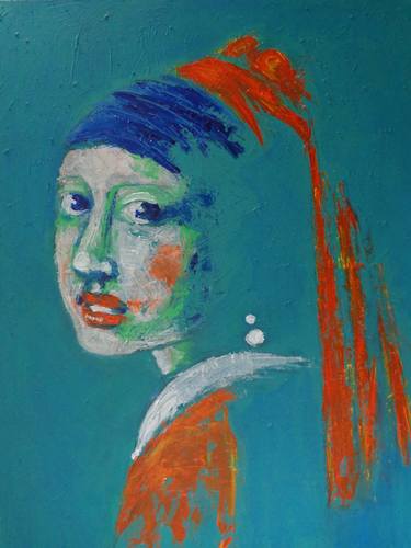 Girl With A Pearl Earring - Blue Portrait thumb