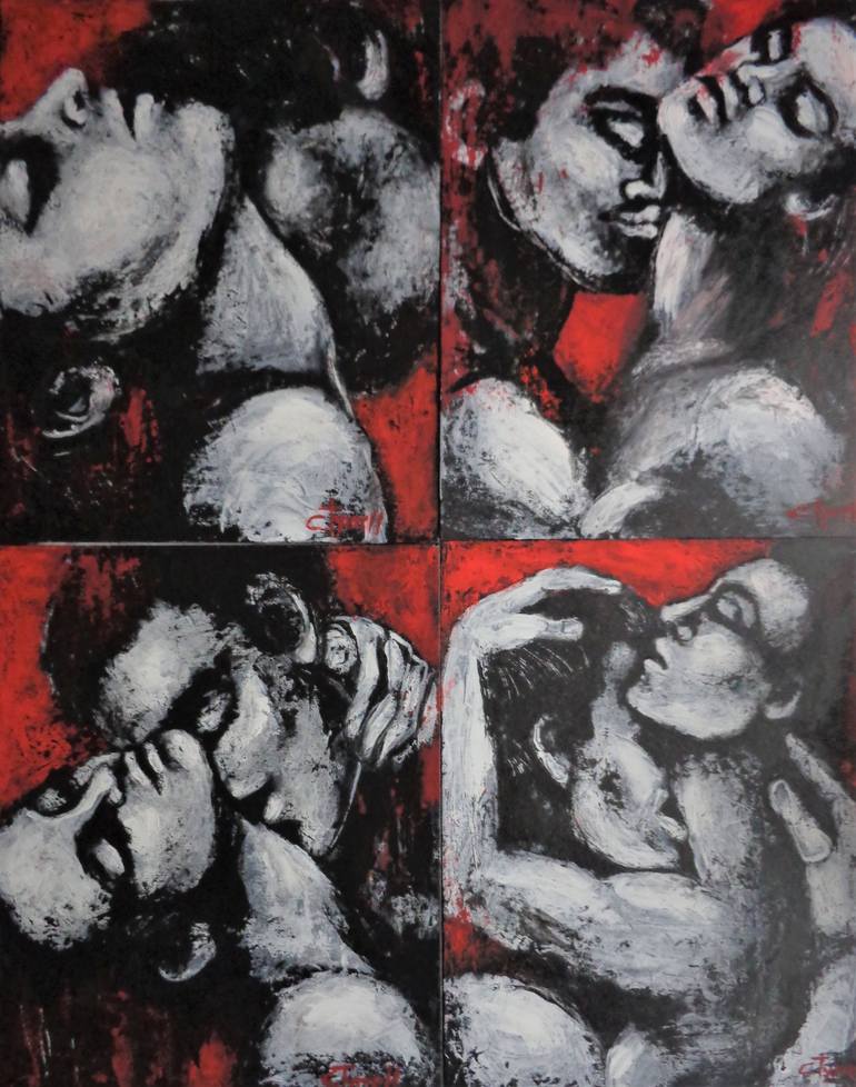 Couples smear themselves in paint and turn passion into VERY racy works of  art