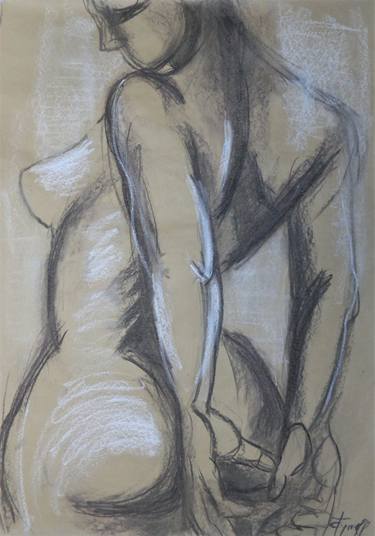 Print of Fine Art Nude Drawings by Carmen Tyrrell