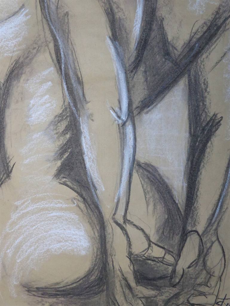 Original Fine Art Nude Drawing by Carmen Tyrrell