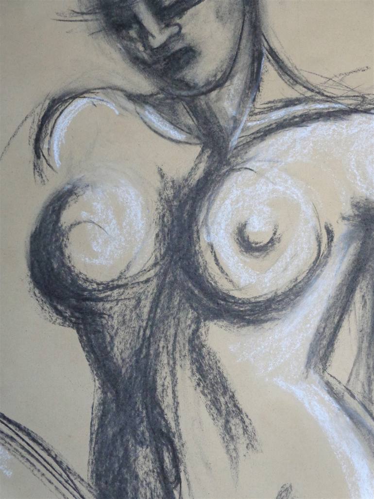 Original Fine Art Nude Drawing by Carmen Tyrrell