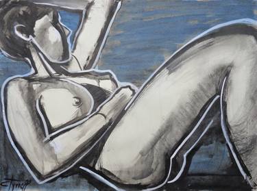 Print of Fine Art Nude Drawings by Carmen Tyrrell